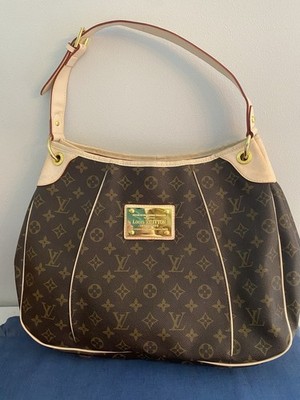 Louis Vuitton Monogram Logo Shoulder Handbag Medium Brown Leather Excellent