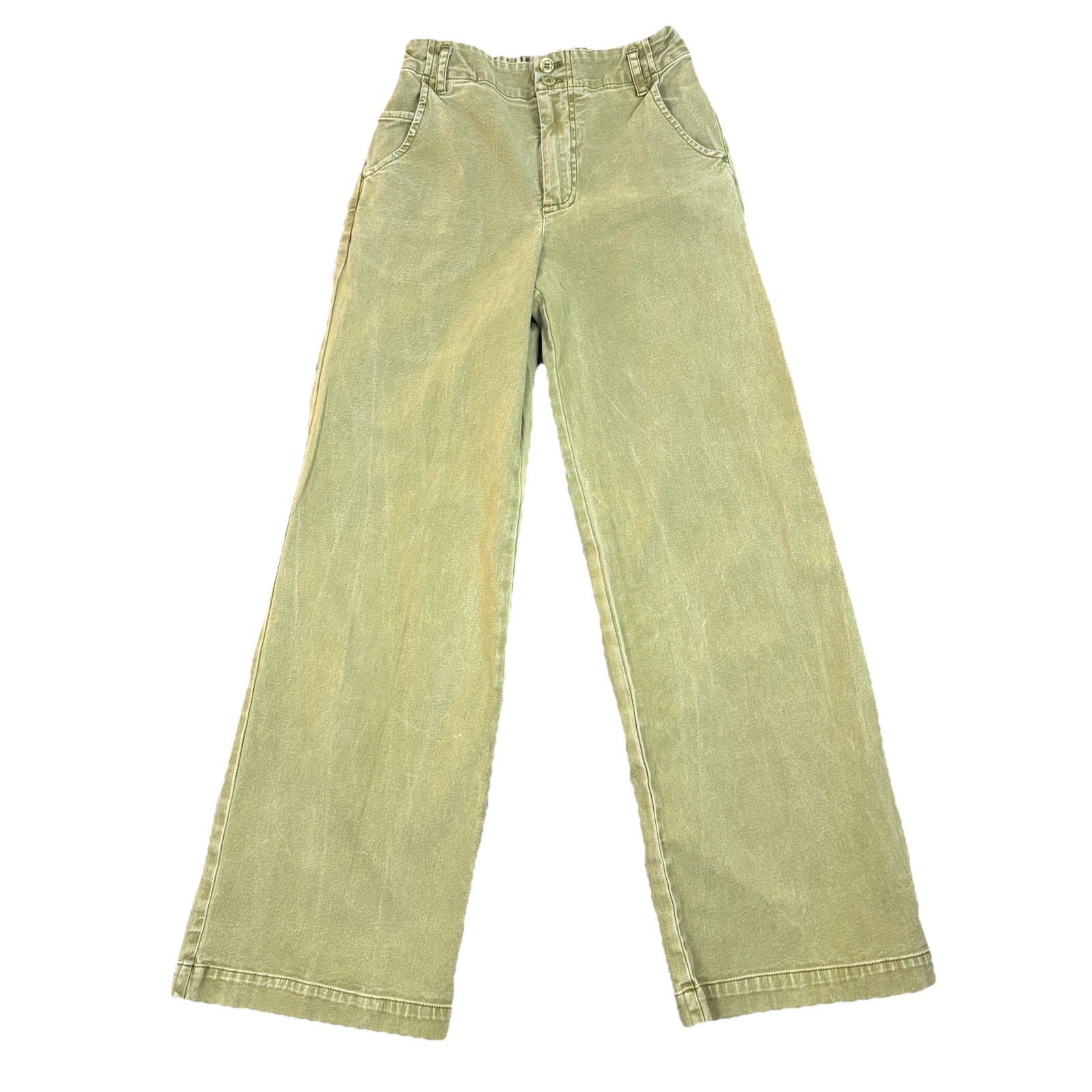 YFB Young Fabulous & Broke Women’s Straight Leg Pants Green XS Casual Minimalist
