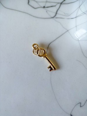 Vintage Mini Key 14k Yellow Gold Charm