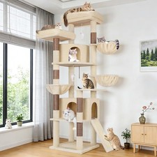 76-In Extra Tall Multi-Level Cat Furniture with Cozy Condos Large Cat Tree Tower
