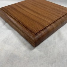 Solid Mahogany  Display Plinth Half Round With Recess Edge Wooden Base Trophy