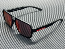 PRADA LINEA ROSSA PS A06S DG008F Black Rubber Red Mirror 59 mm Sunglasses
