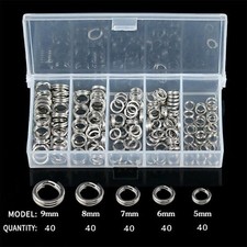 200PCS Stainless Steel Fishing Split Rings Kit 70-175LB Jigging Lures Tackle Set