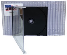 400 USDISC CD Jewel Cases Standard 10.4mm, Single 1 Disc Black Lot