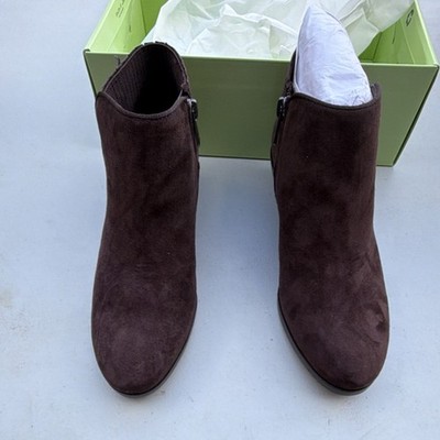 Sam Edelman Petan Choco Suede Ankle Bootie Zipper Almond Toe J7414L1200 6.5