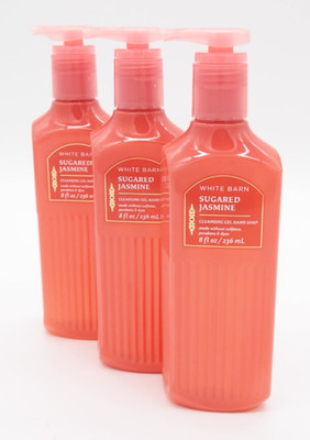 (3) Bath & Body Works SUGARED JASMINE Cleansing Gel Hand Soap 8oz Lot New