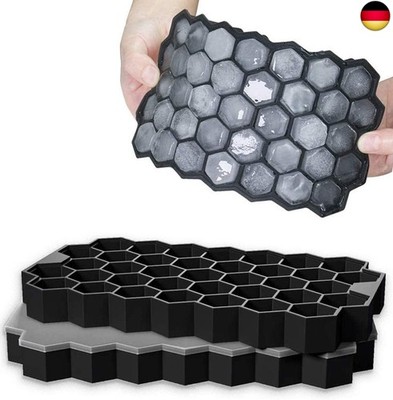 Eiswürfelform aus Silikon, 2er Pack 37-Fach Eiswuerfel Form, Stapelbar