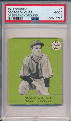 George McQuinn [Green Background] #5 1941 Goudey card