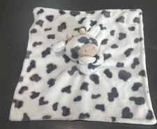 Carter's Kids Cow Plush Lovey Security Blanket White Black Spots