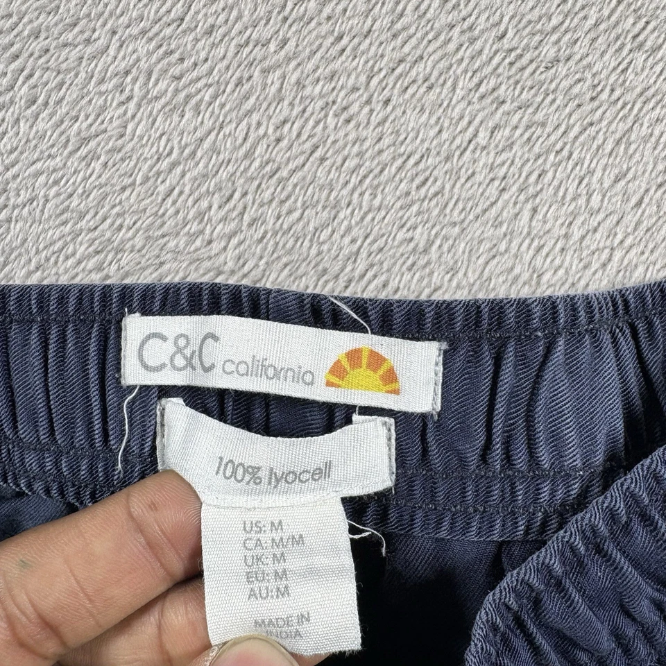 C & C California Lyocell Women’s M Navy Blue Drawstring Coastal Flow #1772 - Image 4 of 4