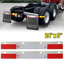 2X Mud Flaps Top Hanger Reflector Bracket Holder For Semi Truck Trailer 24" x 3"