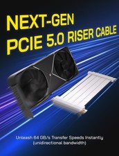 PCIe GEN 5.0 X16 GPU Riser Cable 20cm 90 Degrees Angle - Vertical GPU Straight