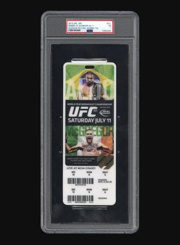 2015 UFC 189 Mendes v Conor McGregor Full Ticket PSA 7 🇮🇪 ICONIC Aldo Pic 🇺🇸
