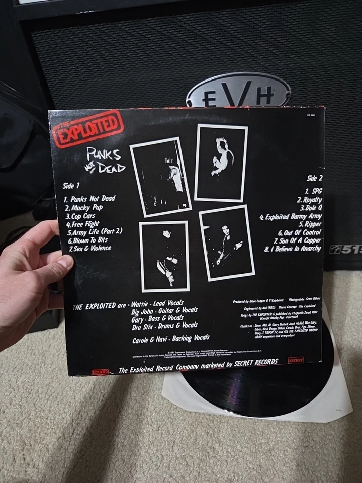 The Exploited Punks Not Dead Lp Vinyl 1981 1st Netherlands 'Secret' Press VG+/NM - Image 3 of 4
