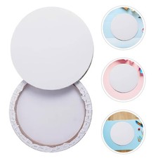 2 Pcs Round Canvas Painting Canvases with Wood Frame