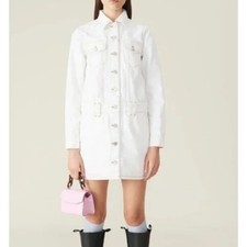 GANNI  White Denim Mini Dress - size M