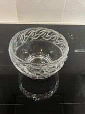 Tiffany & Co Crystal Art Glass Dolphin Wave Bowl