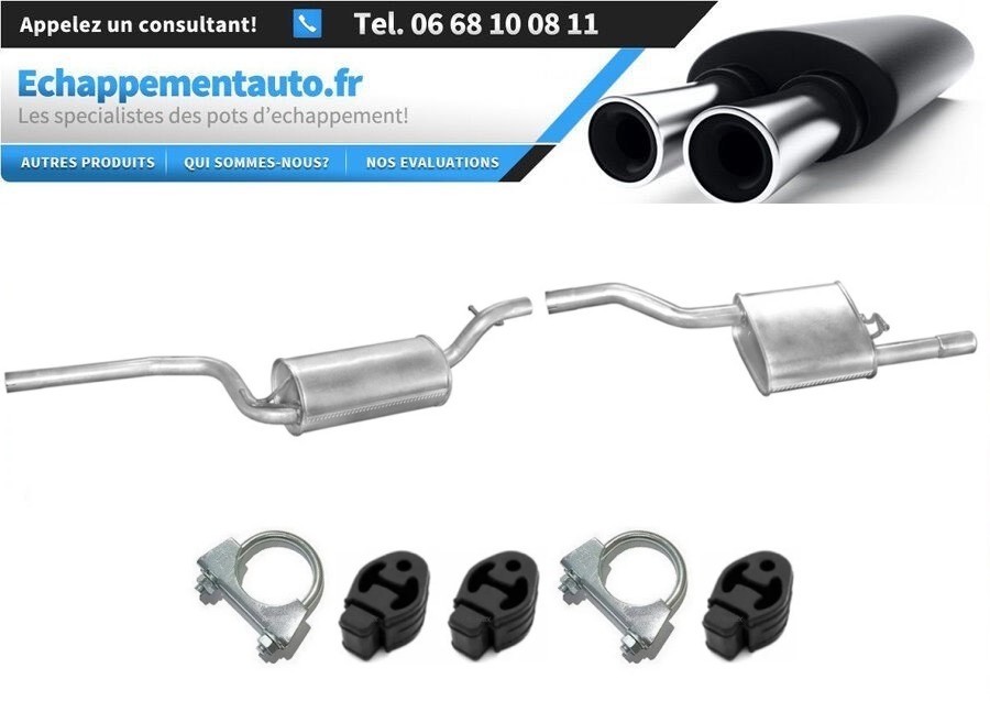 Ligne échappement Ford Focus 1.6 16V 74 kW 1998-04 pot intermédiaire et silencieux arrière