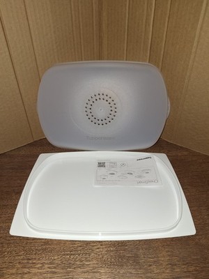 Tupperware CheeSmart Low Rectangular Cheese Smart Container Keeper White