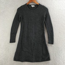 Madewell Dress Women S Long Sleeve Sweater Cozy Textured Knit Wool Mini Gray