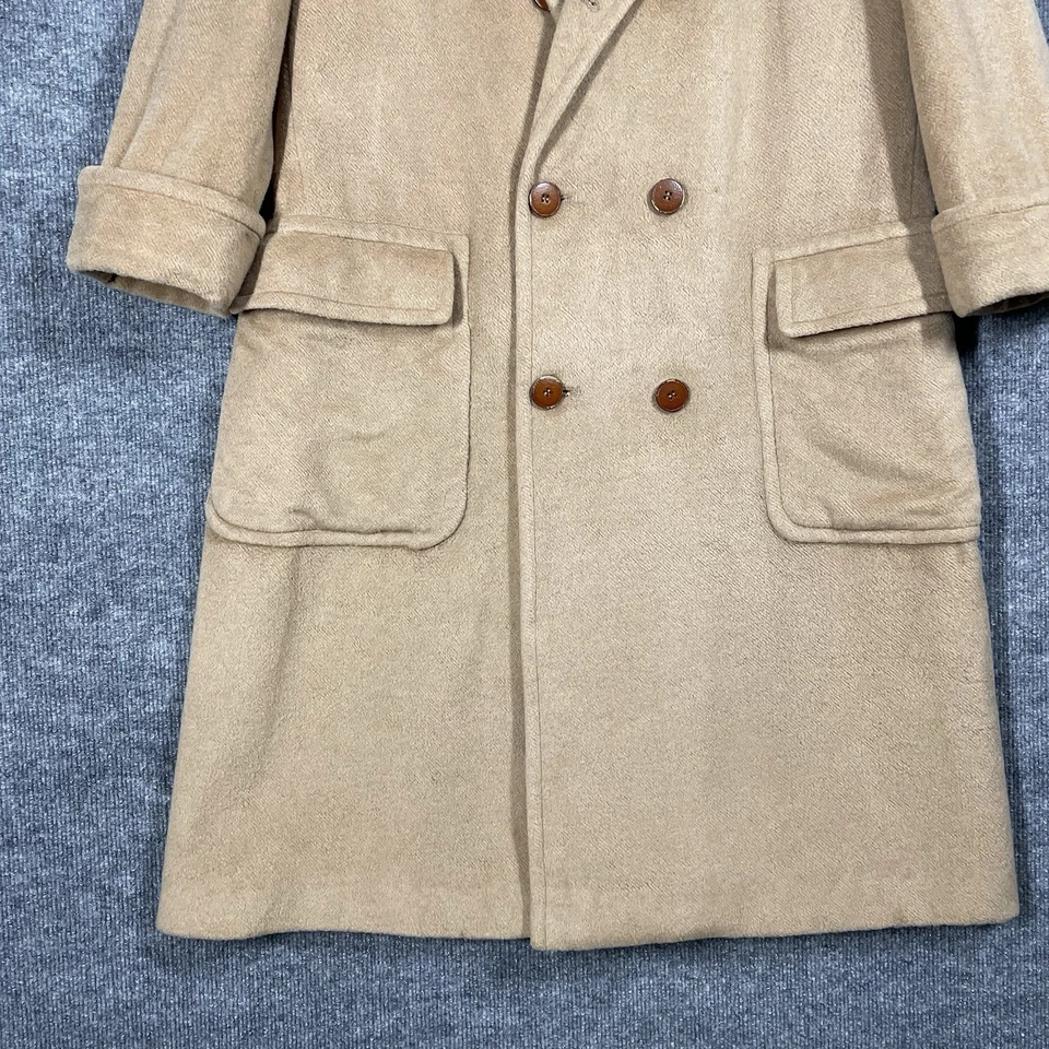 Abrigo de pelo vintage años 70 80 Polo Ralph Lauren camel para mujer talla 6 doble pecho Foto 3 de 4