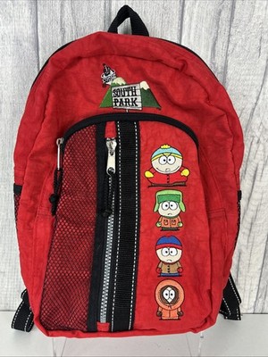 Vintage South Park Gang bestickt rot Rucksack Büchertasche Comedy Central 1999