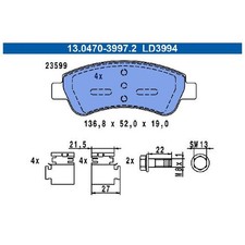 Satz Bremsbeläge 24114742 Bremsklötze vorne für Opel Corsa F P2JO Crossland X
