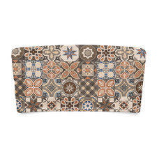 Bohemian Patchwork Custom Print Brown Bandeau Bikini Top Sz 2XS-6XL