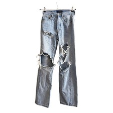 Aeropostale Women's Distressed 90's Baggy Light Wash Denim Jeans Size 2 Reg