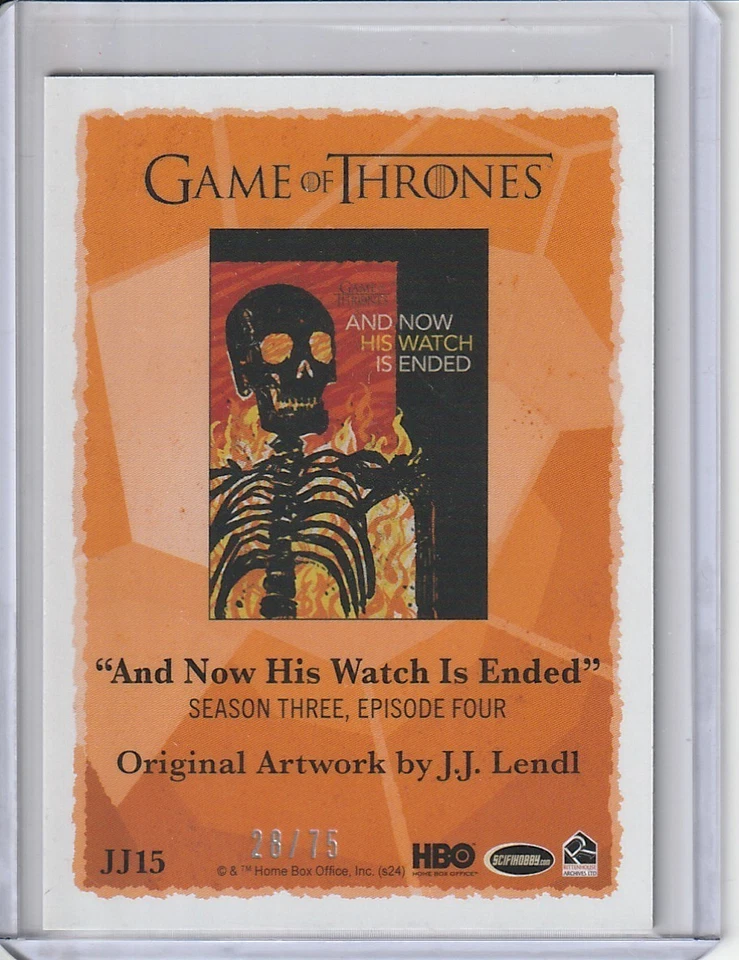 Game Of Thrones Legends Of The Realm J.J. Lendl Original Artwork JJ15 #28/75 - Image 2 of 2