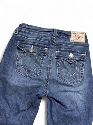 True Religion Jenny Curvy Y2K Blue Skinny Mid Rise Damenjeans Jeans Size 29 H3
