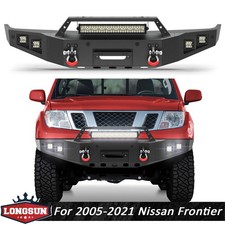 Off-road Front Bumper With Winch Plate Led Lights For 2005-2021 Nissan Frontier