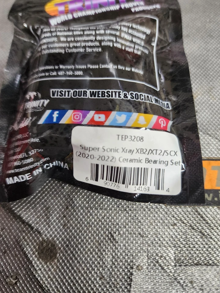 Trinity Ceramic Super Sonic Ball Bearing Kit Xray XB2 XT2 SCX Brand New LQQK - Image 2 of 2