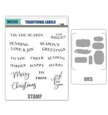 TRADITIONAL LABELS Stamps and Metal Cutting Dies DIY Scrapbooking Paper Card