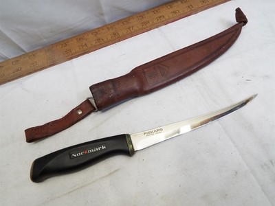 Normark Fiskars Finland Puuko Fillet Hunting/Fishing Knife w/ Leather Sheath