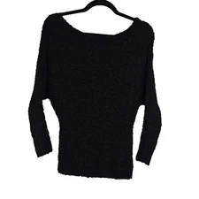 Black Sweater Fuzzy Maurices Black Soft Dolman Sweater Size S EUC
