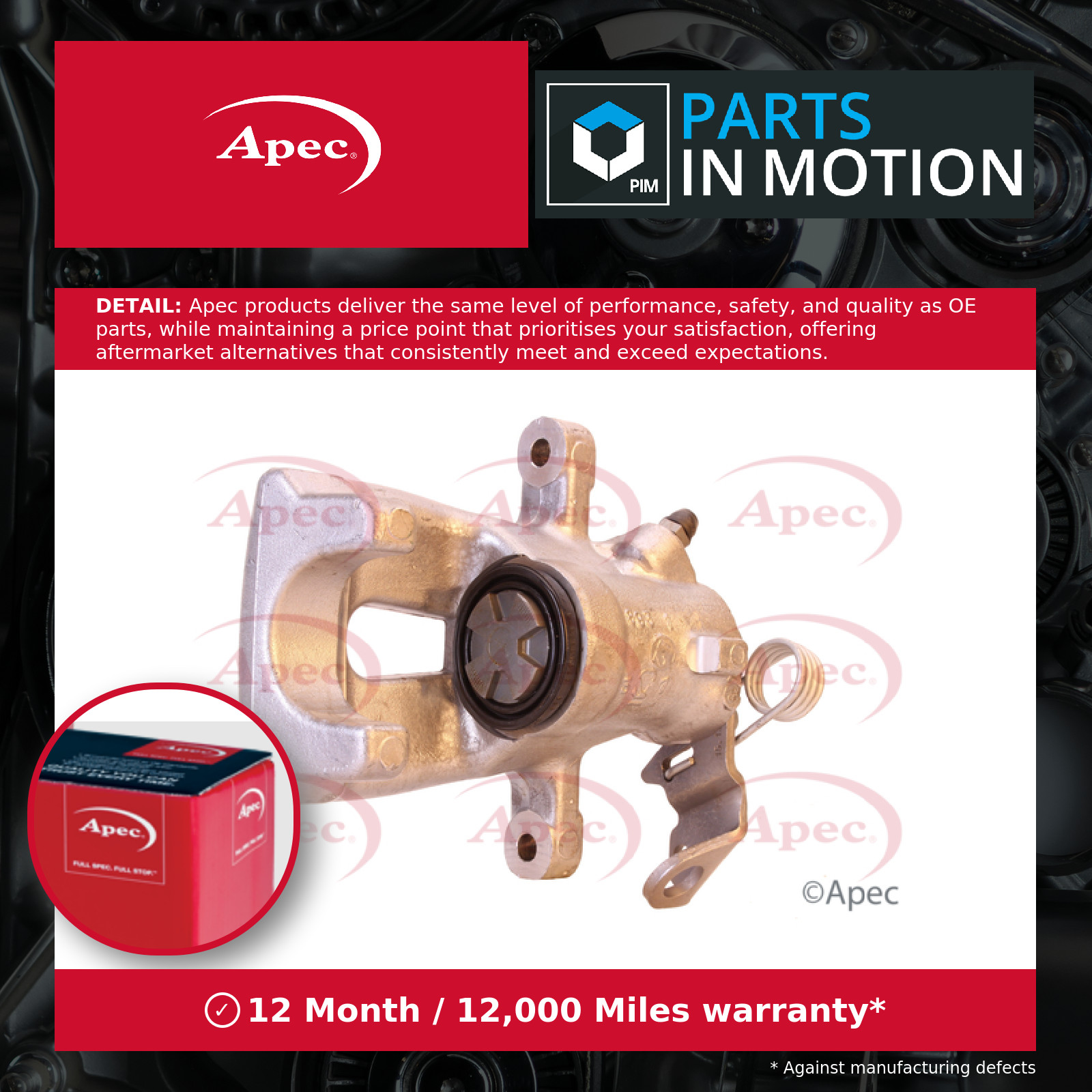 Brake Caliper RCA145N Apec 542474 93179155 Genuine Top Quality Guaranteed New