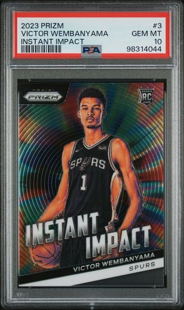 2023 PANINI PRIZM INSTANT IMPACT #3 VICTOR WEMBANYAMA ROOKIE RC PSA 10 view 1