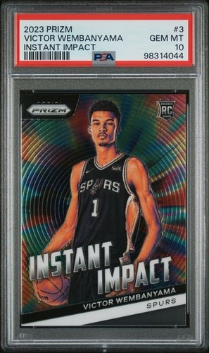2023 PANINI PRIZM INSTANT IMPACT #3 VICTOR WEMBANYAMA ROOKIE RC PSA 10