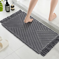 H.VERSAILTEX Waffle Bath Mat Super Absorbent Boho Bath Mat Non Slip Bath Rugs fo