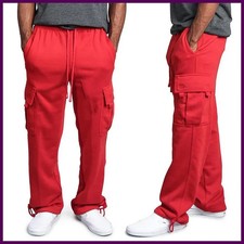 Men  s Straight Fit Sweatpants   Loose Joggers with Drawstring  Multi Pockets