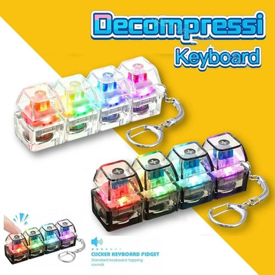 #ad #ad Keyboard Fidget Toys for Adults Keyboard Clicker with LED Light Keychain Fidget $5.48
