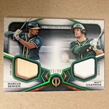 2021 Topps Tribute Marcus Semien/Matt Chapman Game Used Dual Relic 52/99 A's