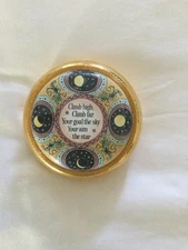 Rare Halcyon Days Enamels England "Climb High. Climb Far" Paperweight Free Ship