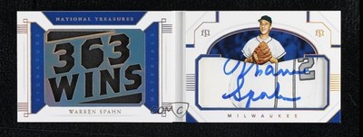 2021 Panini National Treasures Statline 4/10 Warren Spahn #CSMB-WS Auto HOF 0hw6