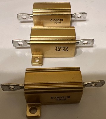 TEPRO 0.06 Ohms 10 Watt Percision Resistors 1% Tolerance. TEPRO  TM 10W Lot of 3
