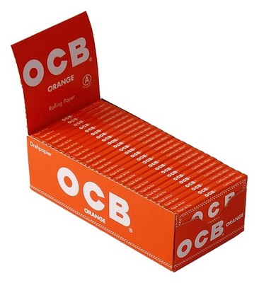 2 Boxes (100 Booklets) OCB Orange Regular Short Rolling Papers