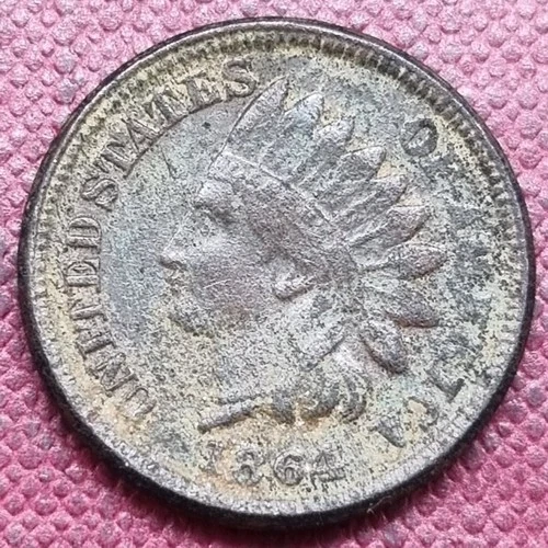 1864 Indian Head Cent 1c Copper Nickel Better Grade VF Details #94165