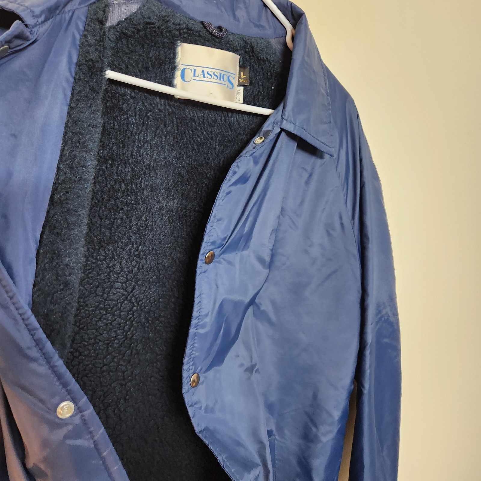 Classics Lined Button Jacket Mens Large Tall Blue… - image 9