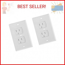 Bates- Self Closing Outlet Covers, 2.95" x 4.7", 2 Pack, White, Sliding Outlet C